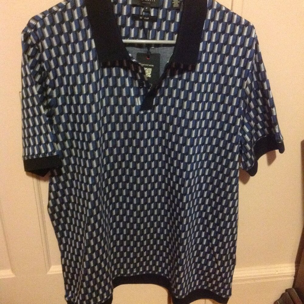 Ted Baker Hamishs Men's Large Short Sleeve Multicolor Polo Shirt - New with Tags